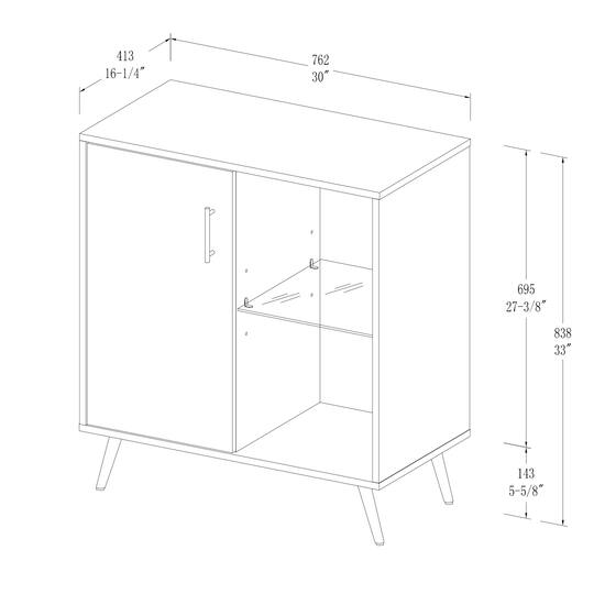 Walker Edison 30" Slate Grey Modern Wood Accent Cabinet
